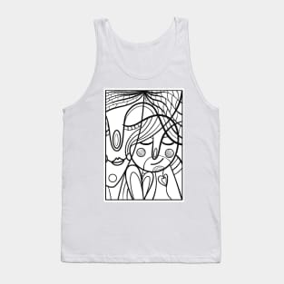 Love you mom abstract faces Tank Top